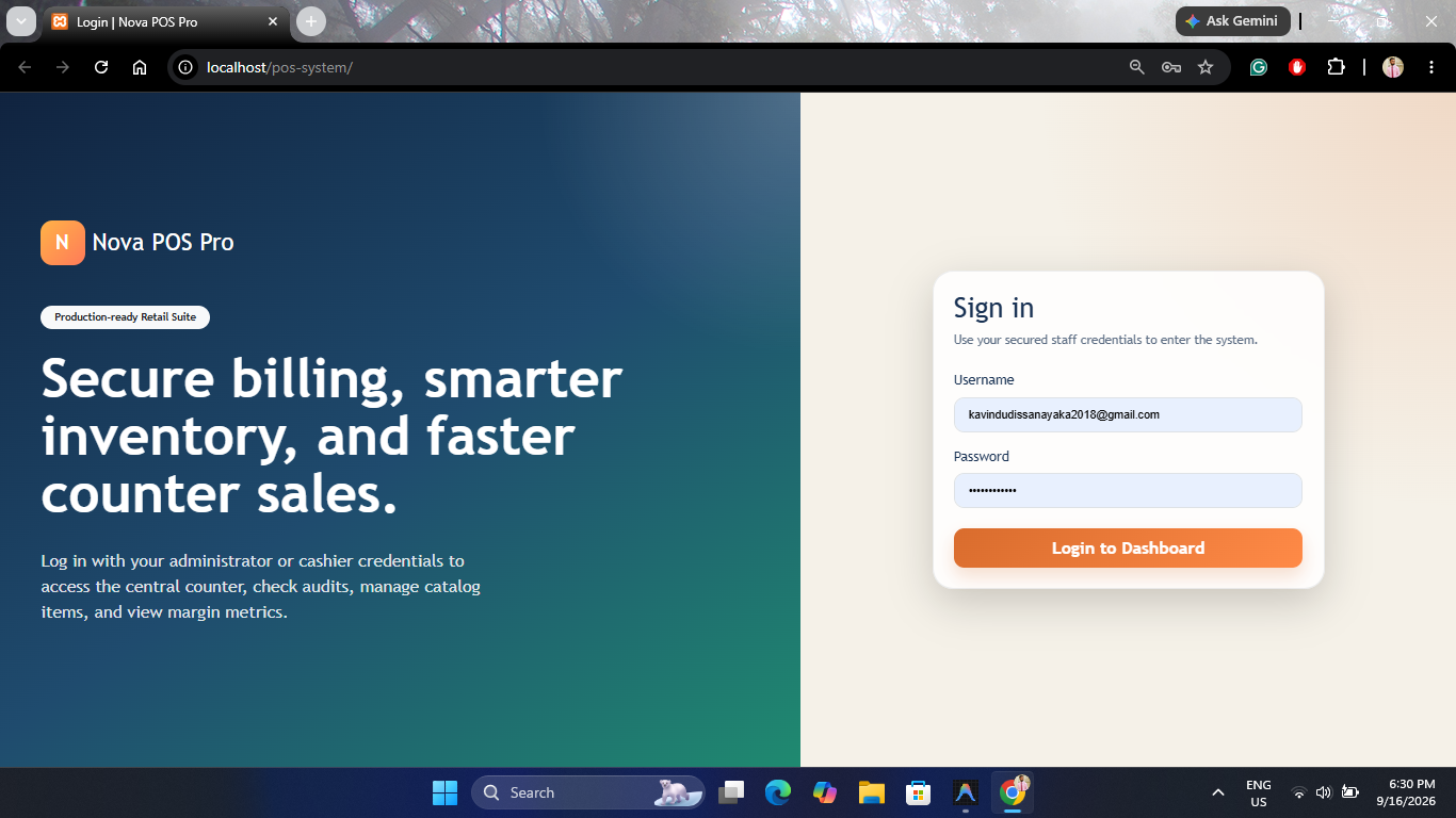 Nova POS System Preview